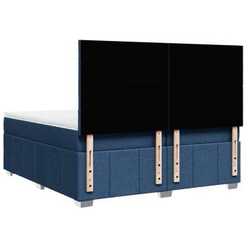 ARDEBO.de - Boxspringbett mit Matratze Blau 200x200 cm Stoff