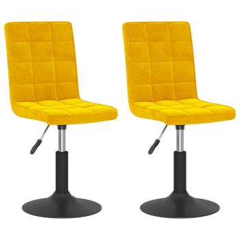 Esszimmerstühle 2 Stk. Drehbar Senfgelb Samt