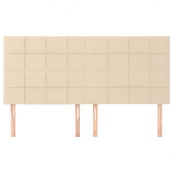 Kopfteile 4 Stk. Creme 100x5x78/88 cm Stoff