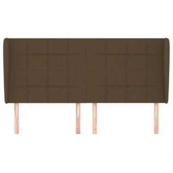 Kopfteil mit Ohren Dunkelbraun 203x23x118/128 cm Stoff