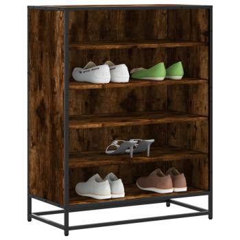 ARDEBO.de - Schuhschrank Räuchereiche 75x38x97,5 cm Holzwerkstoff Metall