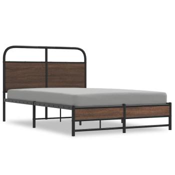 ARDEBO.de - Bettgestell ohne Matratze 140x200 cm Braun Eichen-Optik