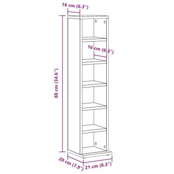 CD-Regal Altholz-Optik 21x20x88 cm Holzwerkstoff