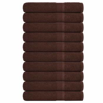 Handtücher 10 Stk. Braun 100x200 cm 360 g/m² 100% Baumwolle