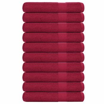 ARDEBO.de - Saunatücher 10Stk. Bordeauxrot 80x200cm 360 g/m² 100% Baumwolle