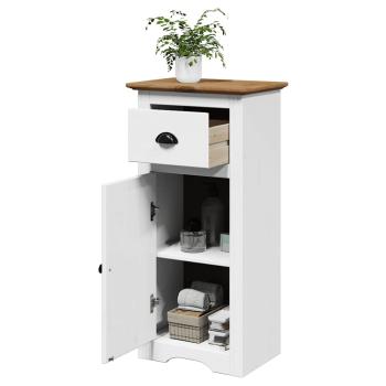ARDEBO.de - Badschrank BODO Weiß und Braun 44x30x90 cm