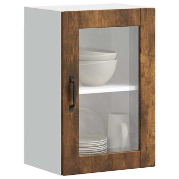 ARDEBO.de - Küchen-Hängeschrank mit Glastür Porto Räuchereiche