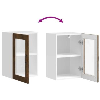 Küchen-Hängeschrank mit Glastür Porto Räuchereiche