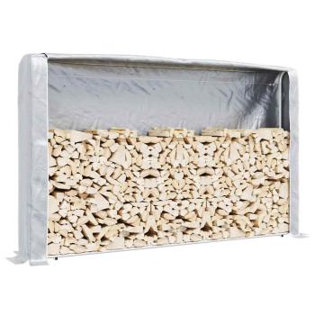 Brennholzregal mit Regenschutz 250x25x150 cm Verzinkter Stahl