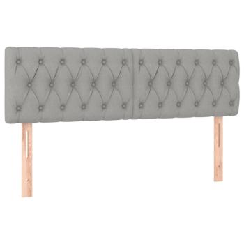 Boxspringbett mit Matratze Hellgrau 140x190 cm Stoff