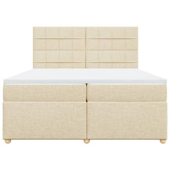Boxspringbett mit Matratze Creme 200x200 cm Stoff