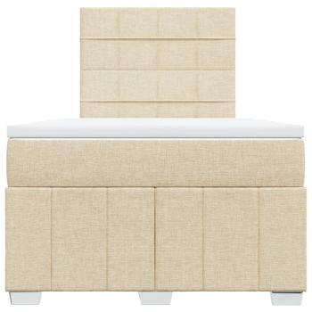 Boxspringbett mit Matratze Creme 120x200 cm Stoff