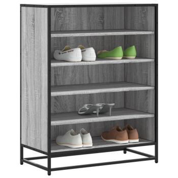 ARDEBO.de - Schuhschrank Grau Sonoma 75x38x97,5 cm Holzwerkstoff Metall