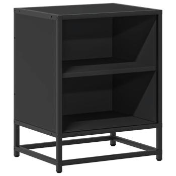 Nachttisch Schwarz 40x31x50 cm Holzwerkstoff und Metall