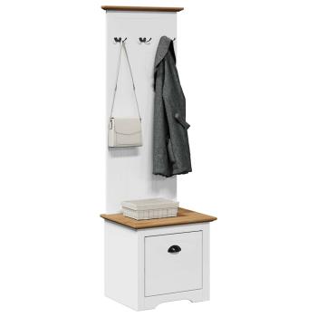 ARDEBO.de - Flurschrank mit Haken BODO Weiß und Braun 50x40x157 cm