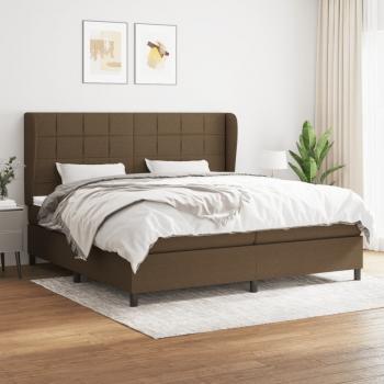 ARDEBO.de - Boxspringbett mit Matratze Dunkelbraun 200x200 cm Stoff