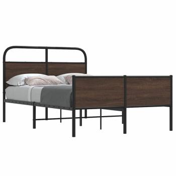 ARDEBO.de - Bettgestell ohne Matratze 140x200 cm Braun Eichen-Optik