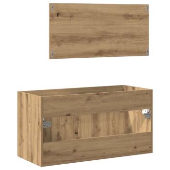 ARDEBO.de - Badschrank mit Spiegel Artisan-Eiche Holzwerkstoff