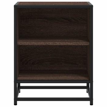 Nachttisch Braun Eichen-Optik 40x31x50 cm Holzwerkstoff Metall