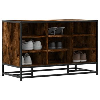 ARDEBO.de - Schuhbank Räuchereiche 84x40x53,5 cm Holzwerkstoff und Metall