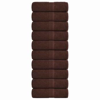 ARDEBO.de - Seiftücher 10 Stk. Braun 30x30 cm 360 g/m² 100% Baumwolle
