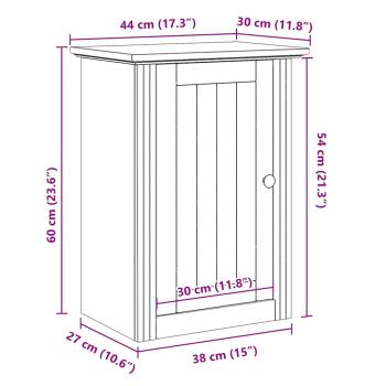 ARDEBO.de - Bad-Wandschrank BODO Grau 44x30x60 cm