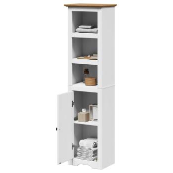 ARDEBO.de - Badschrank BODO Weiß und Braun 44x30x160 cm