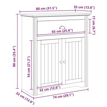 Flurschrank BODO Grau 80x35x90 cm