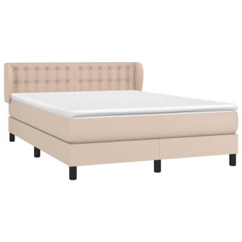 Boxspringbett Matratze Cappuccino-Braun 140x190cm Kunstleder