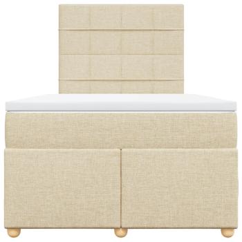 Boxspringbett mit Matratze Creme 120x190 cm Stoff
