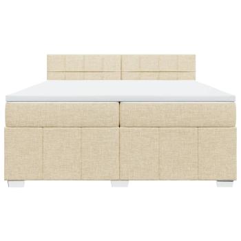 Boxspringbett mit Matratze Creme 200x200 cm Stoff