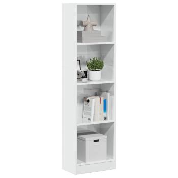ARDEBO.de - Bücherregal Hochglanz-Weiß 40x24x143 cm Holzwerkstoff