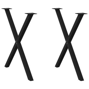 ARDEBO.de - Esstischbeine X-Form 2 Stk. Schwarz 80x(72-73) cm Stahl