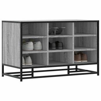 ARDEBO.de - Schuhbank Grau Sonoma 84x40x53,5 cm Holzwerkstoff und Metall