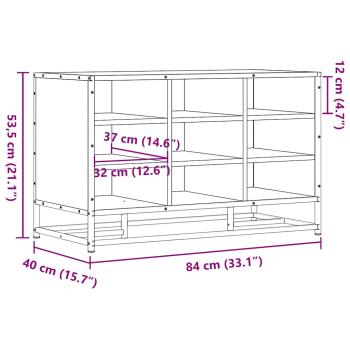 Schuhbank Sonoma-Eiche 84x40x53,5 cm Holzwerkstoff und Metall
