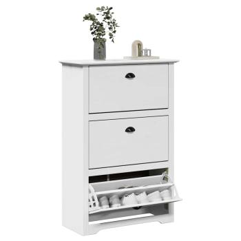 ARDEBO.de - Schuhregal BODO Weiß 80x35x118 cm