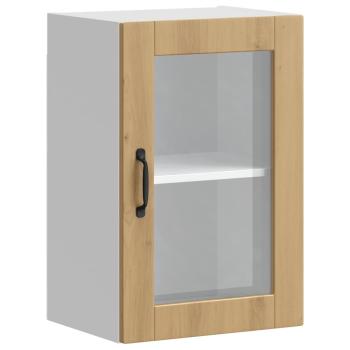 ARDEBO.de - Küchen-Hängeschrank mit Glastür Porto Artisan-Eiche