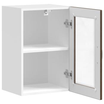 Küchen-Hängeschrank mit Glastür Porto Braun Eichen-Optik