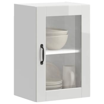 ARDEBO.de - Küchen-Hängeschrank mit Glastür Porto Hochglanz-Weiß