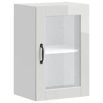 Küchen-Hängeschrank mit Glastür Porto Hochglanz-Weiß