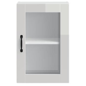 Küchen-Hängeschrank mit Glastür Porto Hochglanz-Weiß