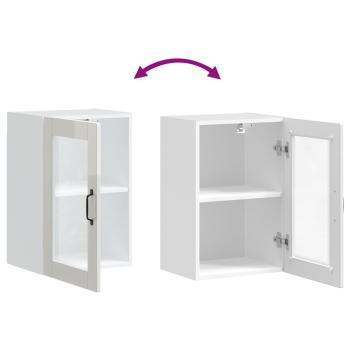 Küchen-Hängeschrank mit Glastür Porto Hochglanz-Weiß