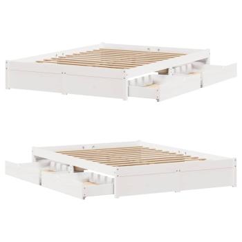 Massivholzbett ohne Matratze Weiß 120x200 cm Kiefernholz