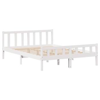 Massivholzbett ohne Matratze Weiß 160x200 Kiefernholz