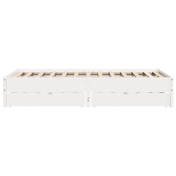 Massivholzbett ohne Matratze Weiß 140x200 cm Kiefernholz