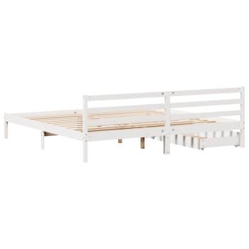 Massivholzbett ohne Matratze Weiß 200x200 cm Kiefernholz