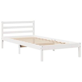 Massivholzbett ohne Matratze Weiß 100x200 cm Kiefernholz