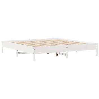 Massivholzbett ohne Matratze Weiß 200x200 cm Kiefernholz