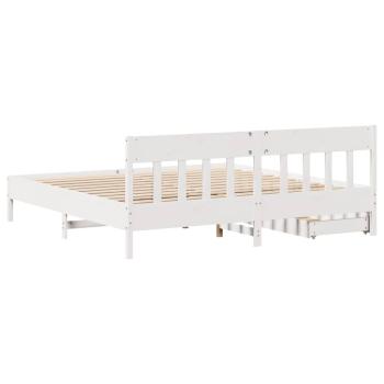 Massivholzbett ohne Matratze Weiß 180x200 cm Kiefernholz