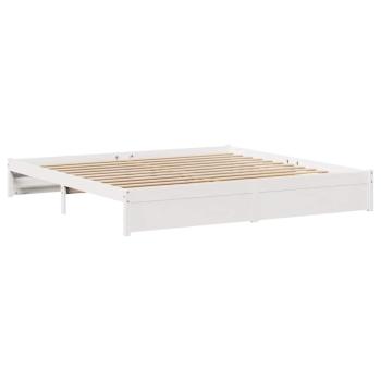 Massivholzbett ohne Matratze Weiß 180x200 cm Kiefernholz